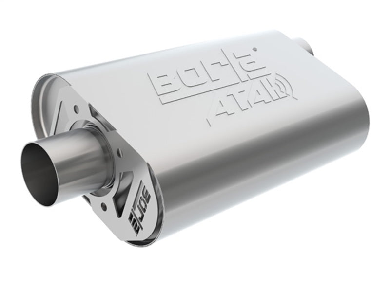 Borla CrateMuffler Stock SBF 289/302/FE BB ATAK 2.25in Offset/Center 14inx4.35inx9in Oval Muffler 400838