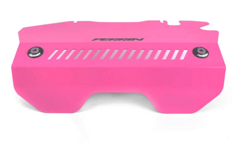Perrin [15-21 WRX] Engine Cover Kit - Intercooler Shroud + Pulley Cover - Hyper Pink | PSP-ENG-165HP