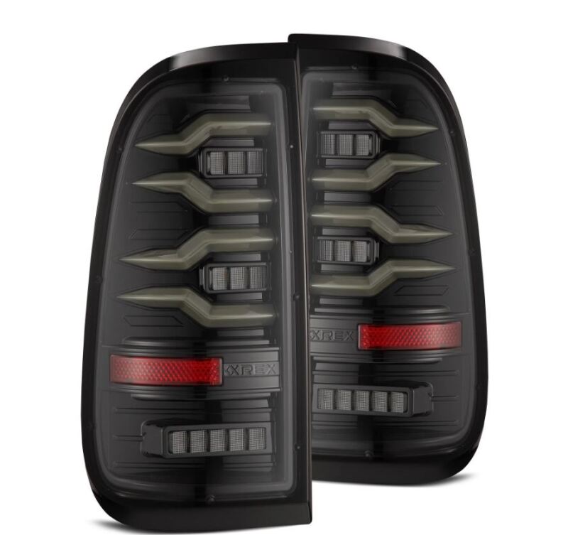 AlphaRex 97-03 Ford F150 / 99-16 Ford F250/F350/F450/F550 LUXX-Series LED Tail Lights - Alpha-Black 658001