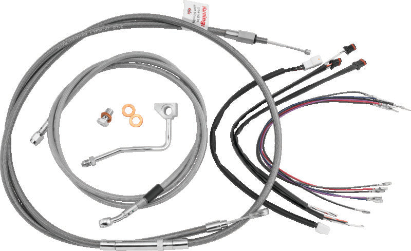 Burly Brand Gorilla Bar Control Kit 14in - Stainless Steel B30-1158