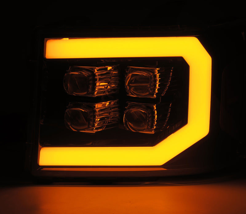 AlphaRex 07-13 GMC 1500HD NOVA LED Proj Headlights Plank Style Chrome w/Activ Light/Seq Signal/DRL 880608