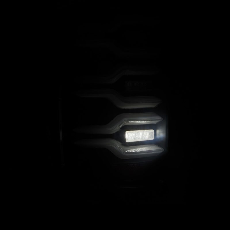 AlphaRex 14-18 Chevrolet Silverado Luxx-Series LED Tail Lights Black w/Activ Light/Seq Signal 620030