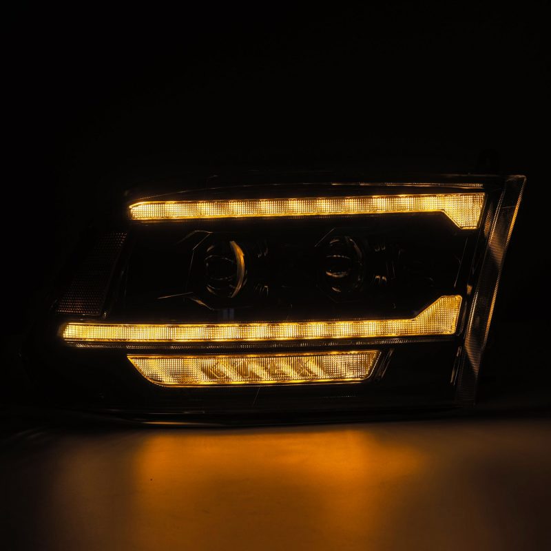 AlphaRex 09-18 RAM 1500 PRO-Series Proj Headlights Alpha-Black w/Sequential Signal & Top/Middle DRL 880563