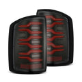 AlphaRex 14-18 GMC Sierra 1500/2500HD/3500HD LUXX-Series LED Tail Lights Blk/Red w/Actv Lgt Seq. Sig 630050