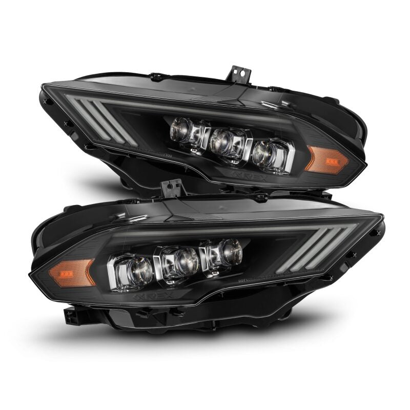 AlphaRex 18-22 Ford Mustang NOVA-Series LED Projector Headlights Black 880258