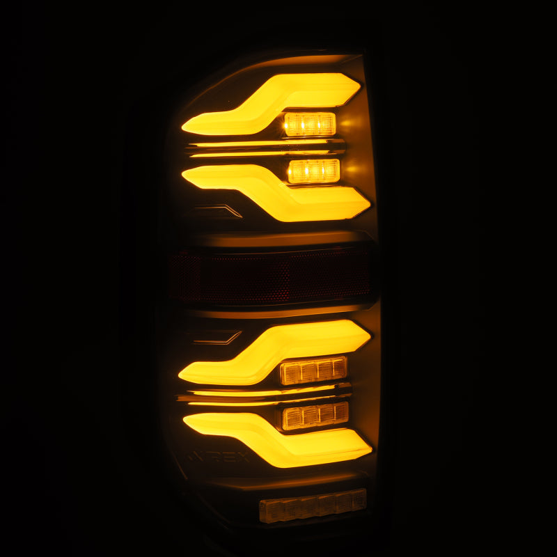 AlphaRex 14-21 Toyota Tundra LUXX LED Taillights Alpha Blk w/Activ Light/Seq Signal 672030
