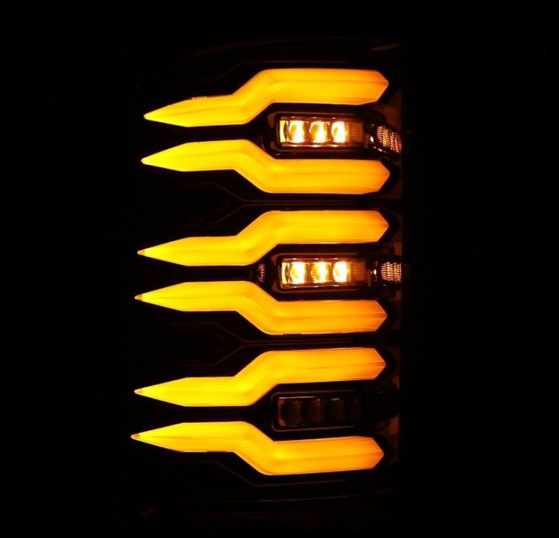 AlphaRex 07-13 GMC Sierra 1500/2500HD/3500HD Luxx Series LED Tail Lights - Alpha Black 630070