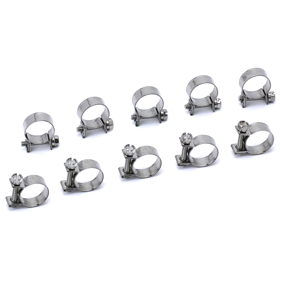 HPS SAE #14 Stainless Steel 5/16" Fuel Injection Hose Clamps 10pc Pack