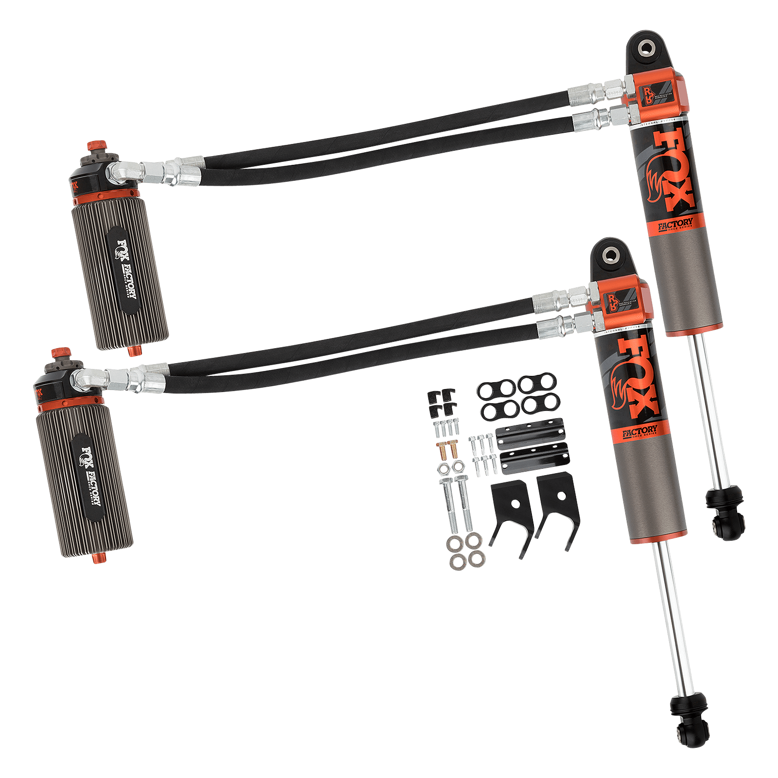 FOX 3.0 Remote Reservoir Front Shocks Adjustable | Factory Race Series Internal Bypass | 3.5-4.5 Lift | Gladiator JT