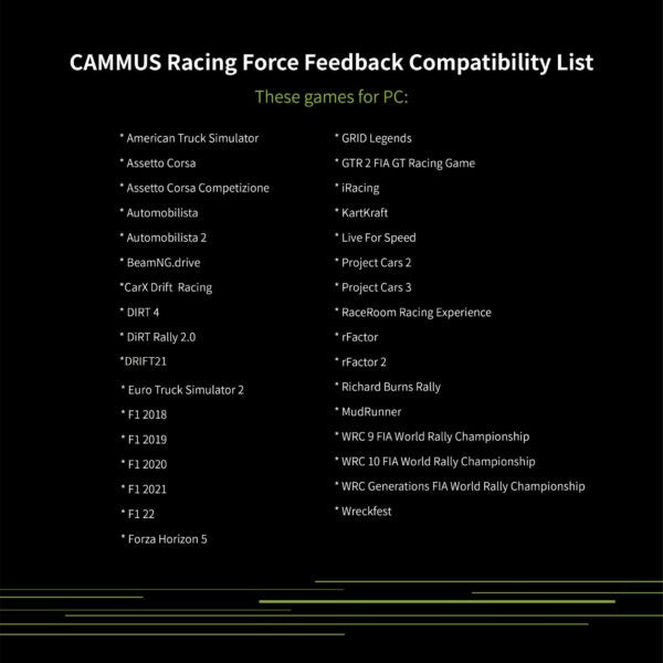 CAMMUS DDWB 15NM and LC100 Pedals and GT1 Steering Wheel