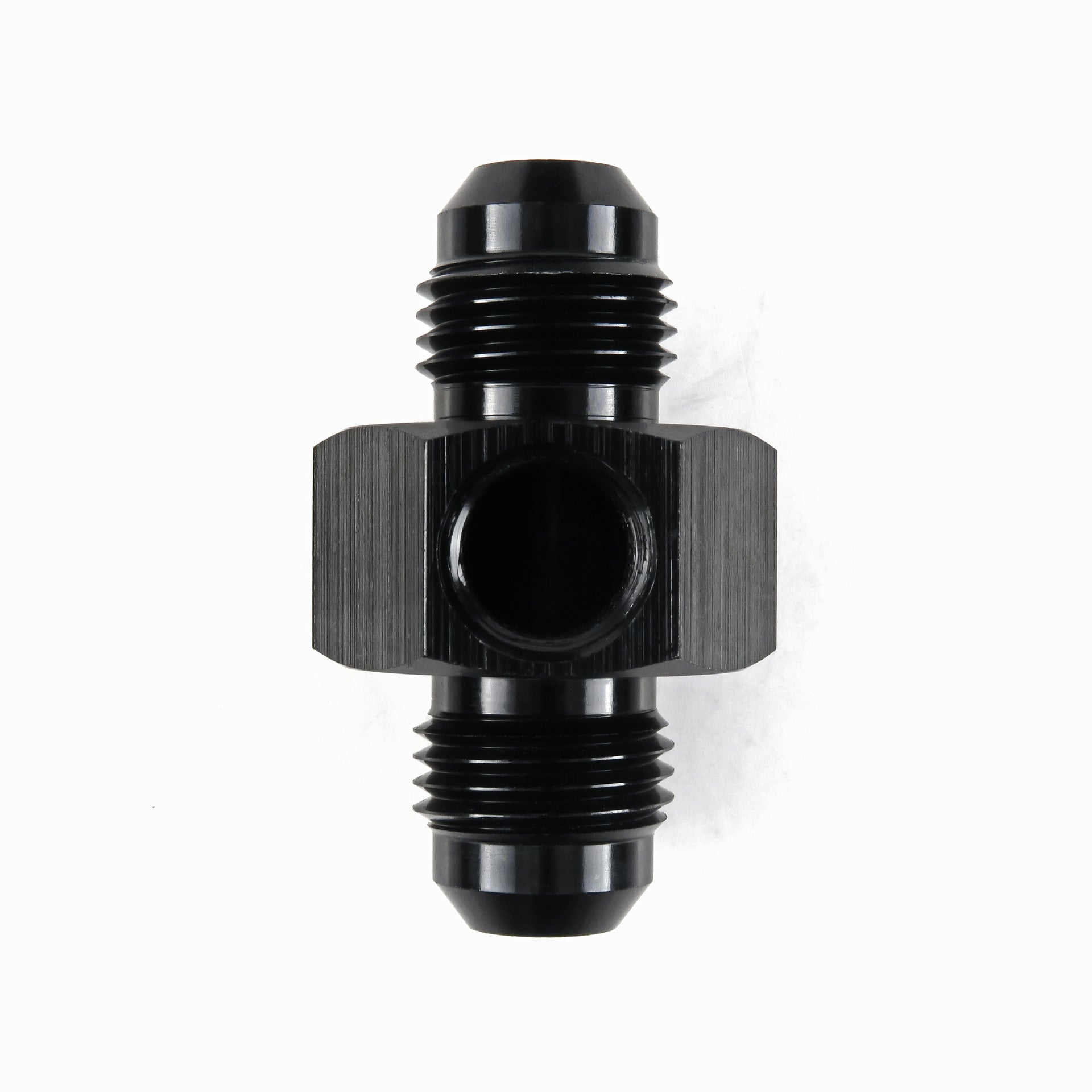 AN6 Male to AN6 Male Straight Adapter with 1/8" NPT Sensor Port HEL Aluminium