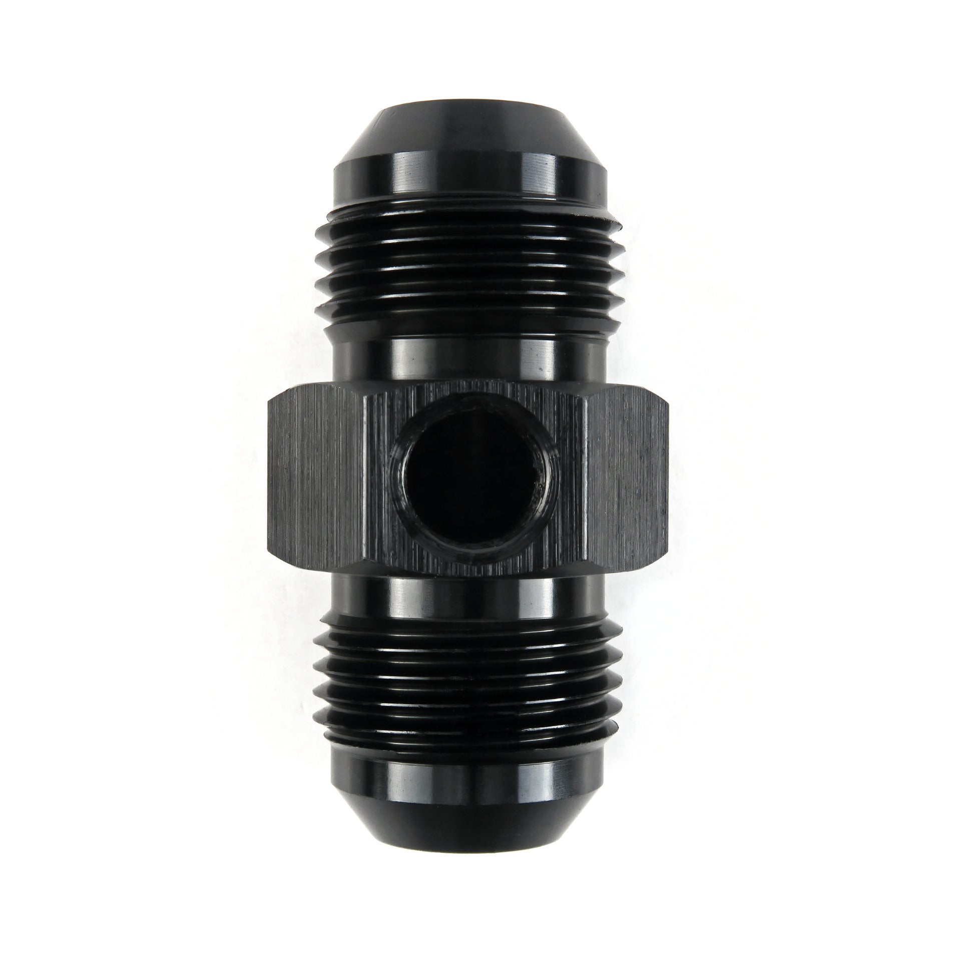 AN10 Male to AN10 Male Straight Adapter with 1/8" NPT Sensor Port HEL Aluminium