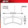 Hawk HB102E.800 Racing Pad - Blue Compound
