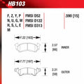Hawk HB103E.590 Racing Pad - Blue Compound