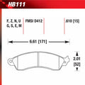 Hawk HB111E.610 Racing Pad - Blue Compound