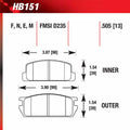 Hawk HB151M.505 Racing Pad - Black Compound