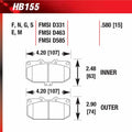 Hawk HB155E.580 Racing Pad - Blue Compound