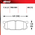 Hawk HB442W.496 Racing Pad - DTC-30 Compound