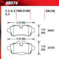 Hawk HB574F.636 Street Performance Pad - HPS Compound