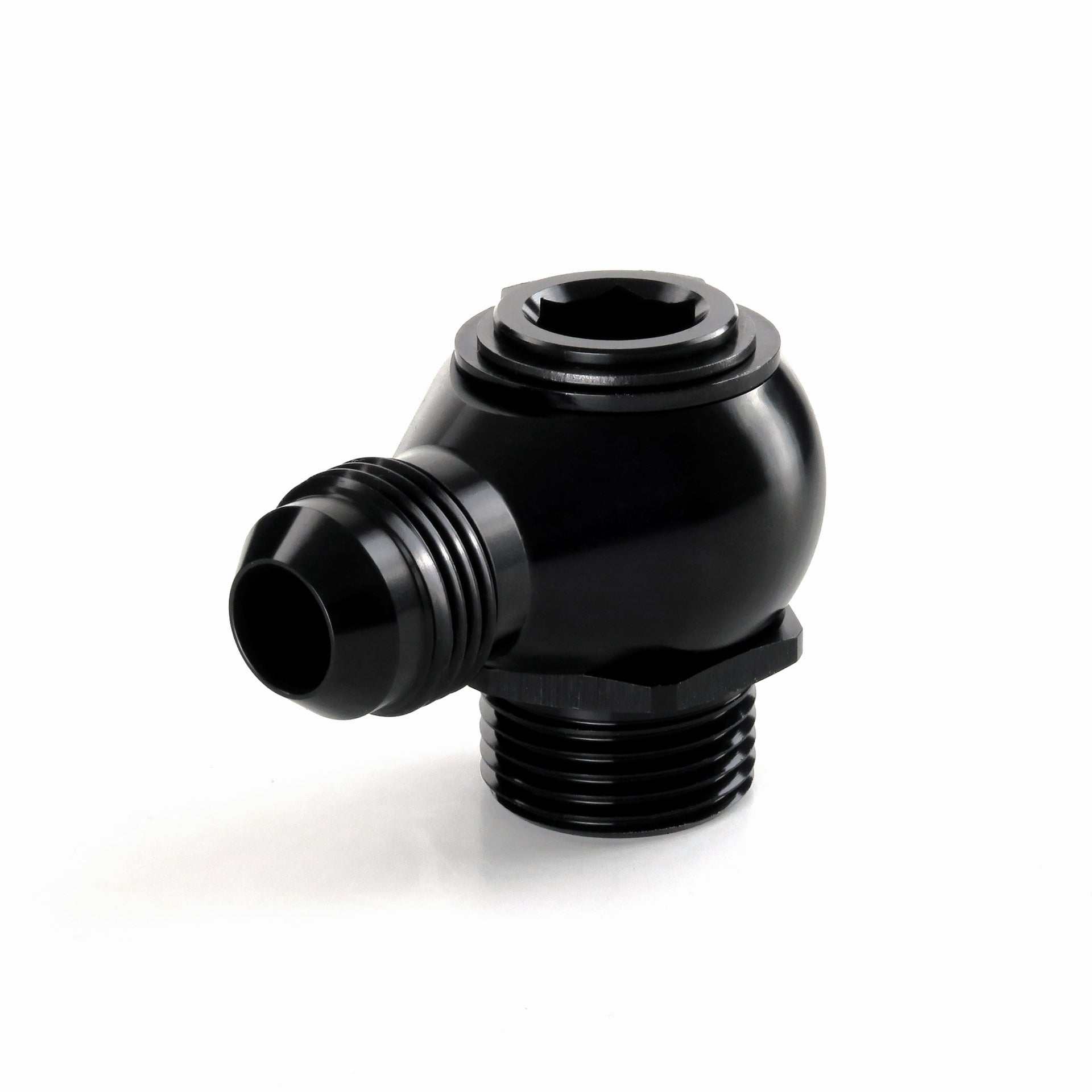 M22 Low Profile Swivel Banjo Adapter with AN10 Hose End Fitting (Includes M22 x 1.5 Banjo Bolt) HEL Aluminium