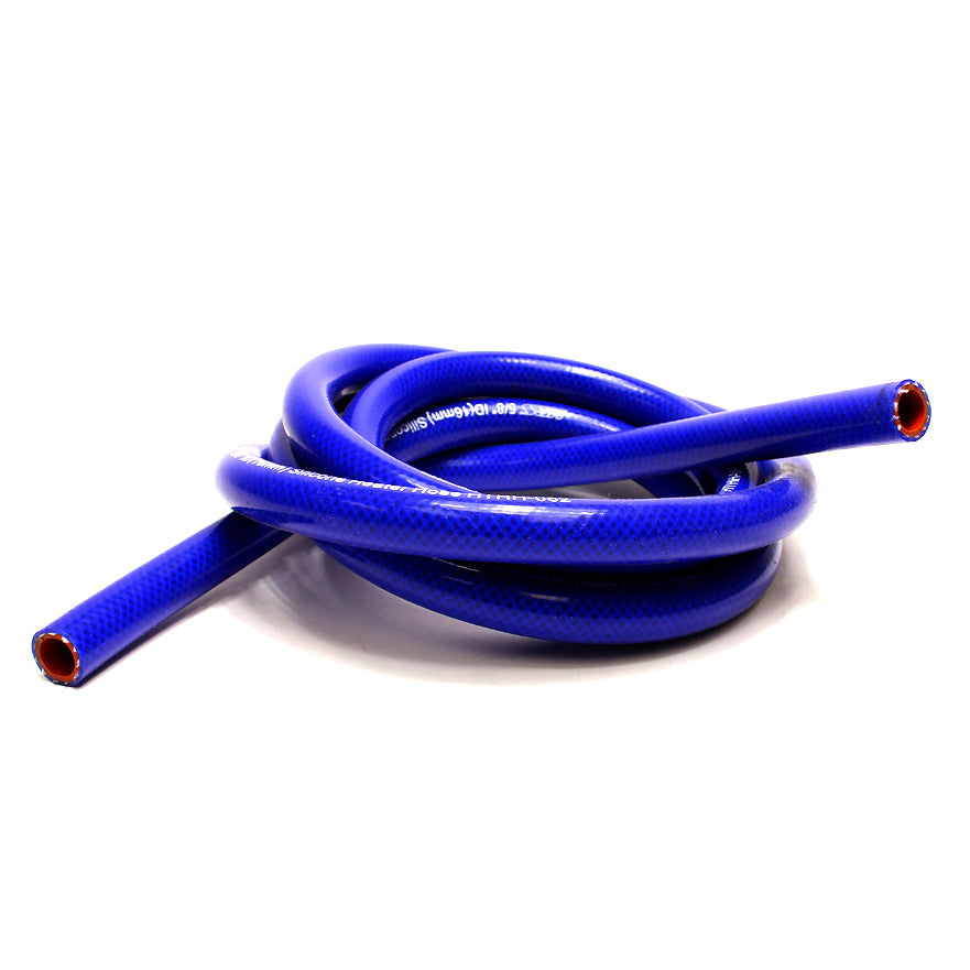HPS High Temp 1/4" ID (6mm) Reinforced Silicone Heater Hose Blue - 10 Feet