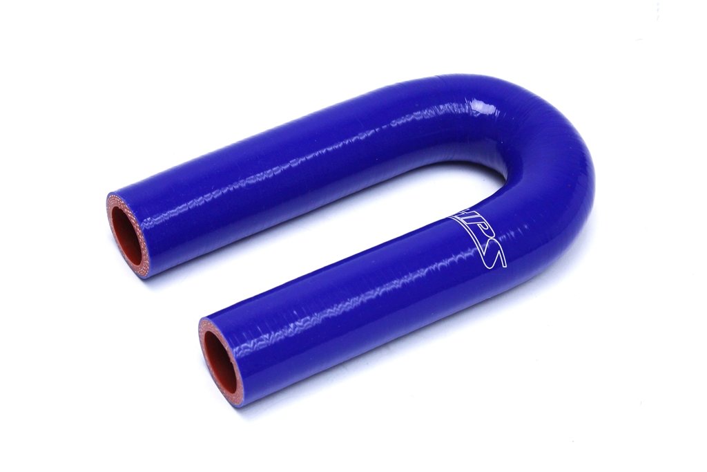 HPS 1/2" ID, Silicone 180 Degree U Bend Elbow Coupler Hose, High Temp 4-ply Reinforced, Blue, 13mm ID