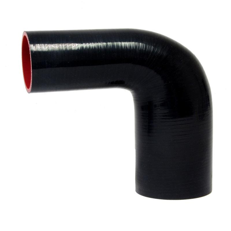 HPS 1-3/4" - 2-1/2" ID, Silicone 90 Degree Elbow Reducer Hose, High Temp 4-ply Reinforced (45mm - 63mm)