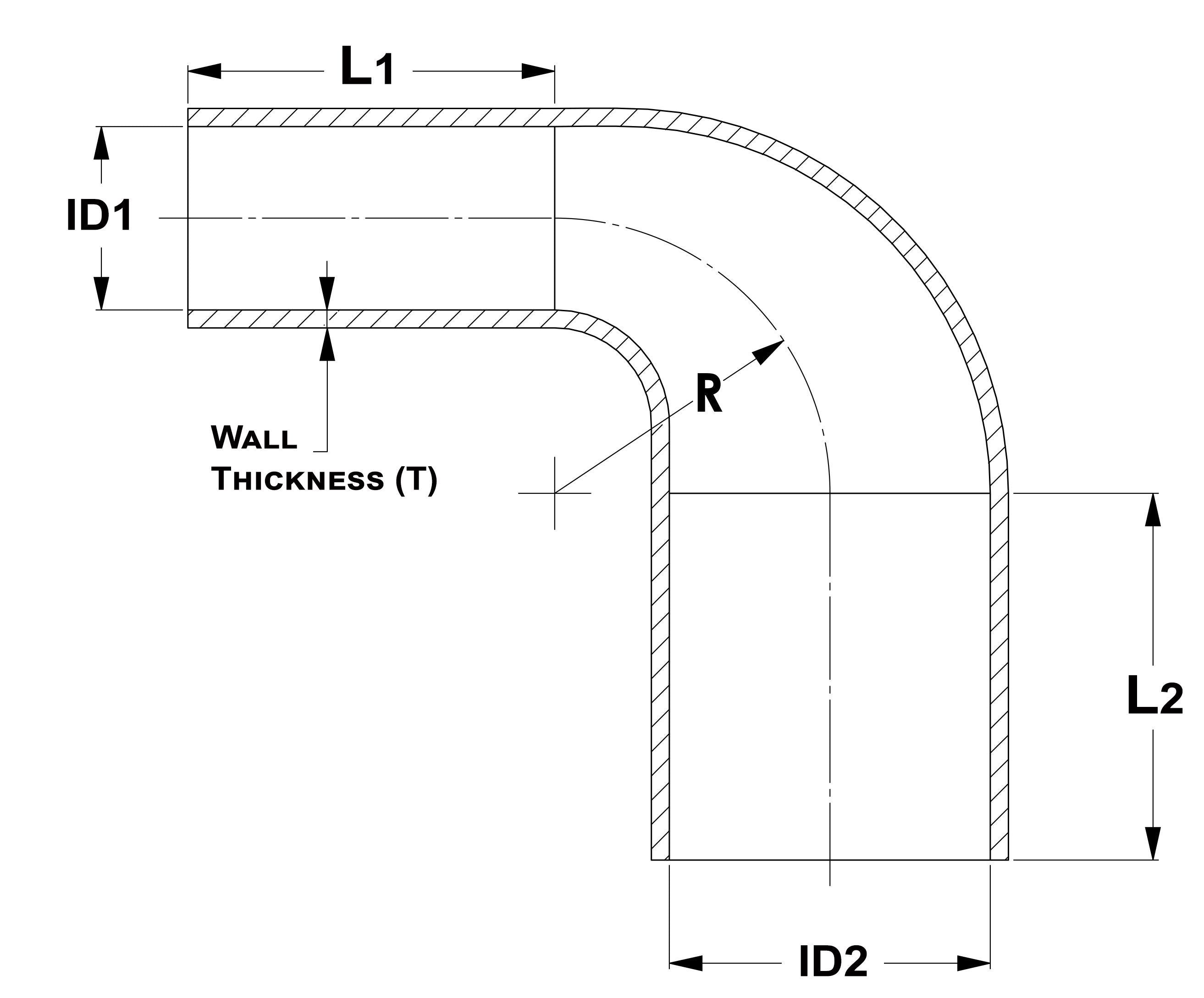 HPS 3/4" - 1-1/4" ID, Silicone 90 Degree Elbow Reducer Hose, High Temp 4-ply Reinforced, Black, 19mm - 32mm ID