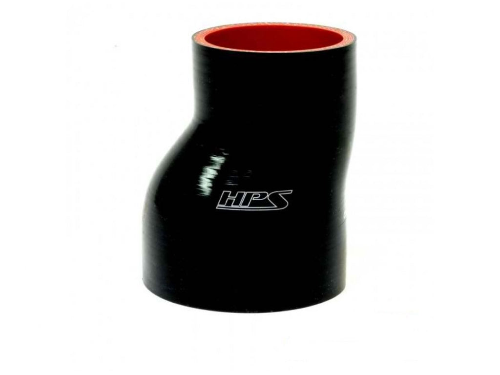 HPS 2-3/8" - 2-3/4" ID, 3" Length, Silicone Offset Straight Reducer Coupler Hose, High Temp 4-ply Reinforced, 60mm - 70mm ID, Black