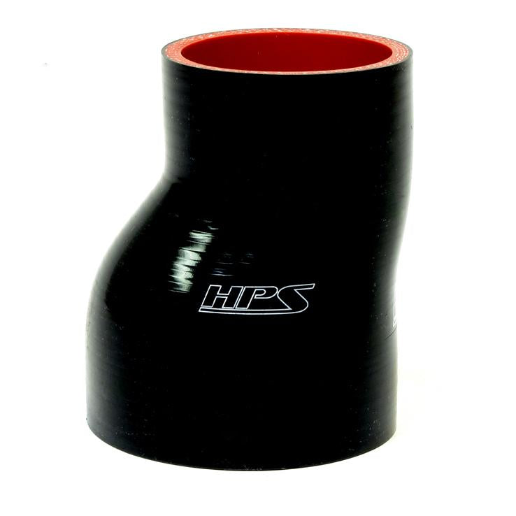 HPS 2-3/8" - 2-3/4" ID, 3" Length, Silicone Offset Straight Reducer Coupler Hose, High Temp 4-ply Reinforced, 60mm - 70mm ID, Black