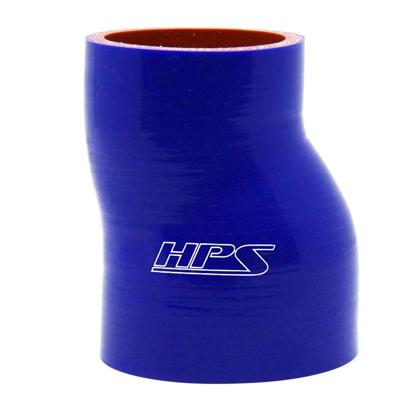 HPS 2-1/4" - 2-1/2" ID, 3" Length, Silicone Offset Straight Reducer Coupler Hose, High Temp 4-ply Reinforced, 57mm - 63mm ID, Blue