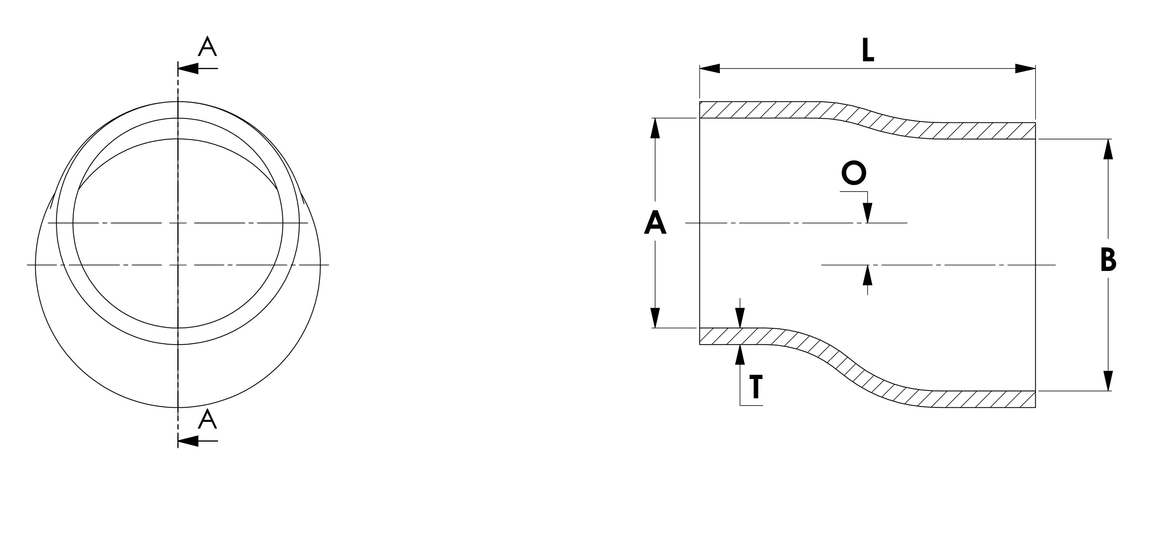 HPS 2-1/4" - 2-1/2" ID, 3" Length, Silicone Offset Straight Reducer Coupler Hose, High Temp 4-ply Reinforced, 57mm - 63mm ID, Blue
