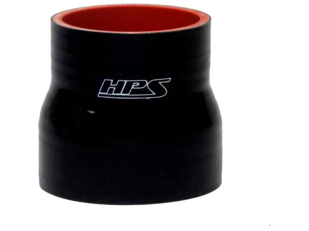 HPS 1-5/8" - 2-1/2" ID, 3" Length, Silicone Straight Reducer Coupler Hose, High Temp 4-ply Reinforced, 41mm - 63mm ID, Black