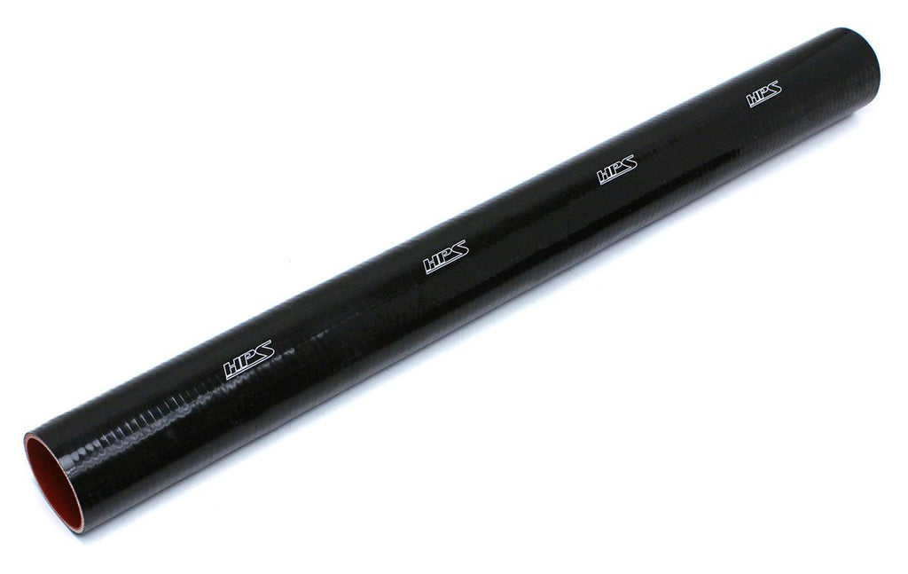 HPS 1-1/2" ID, 3 Feet Length, Silicone Straight Coupler Coolant Tube Hose, High Temp 4-ply Reinforced, Black, 38mm ID