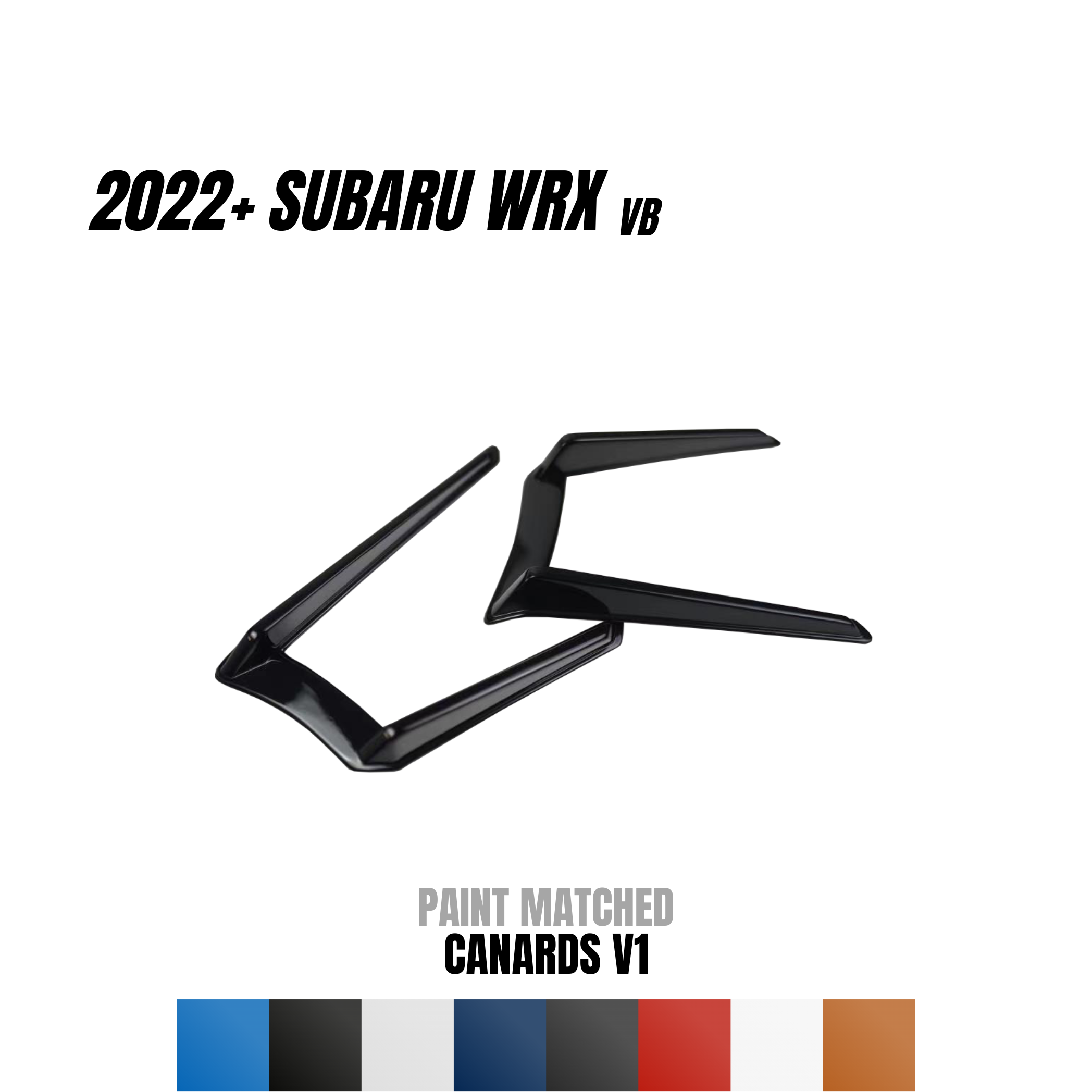 JDMuscle [22-25 WRX] Canards V1 - ABS / Paint Matched / Gloss Black