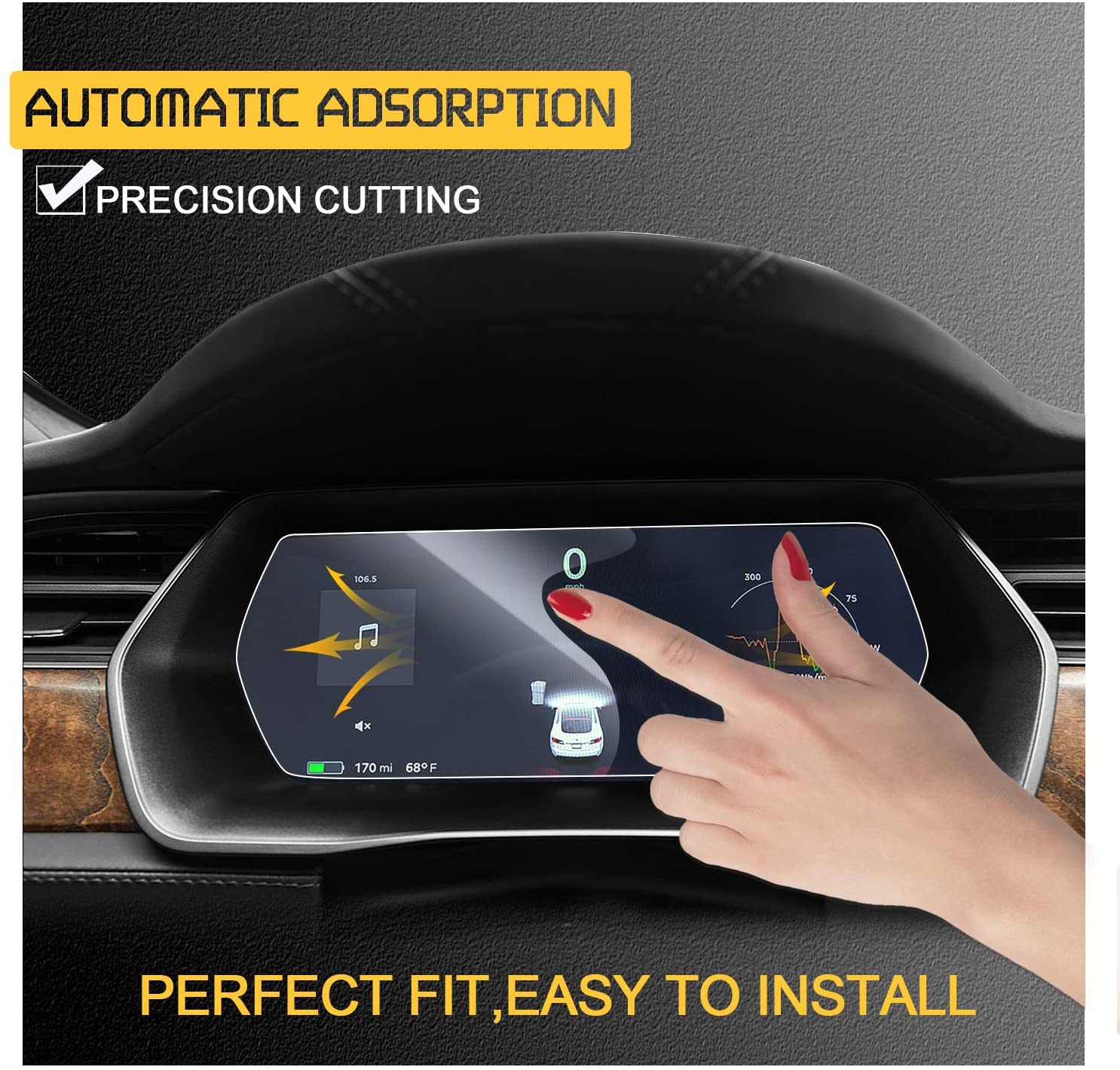 Instrument screen tempered film 【13 inch】 suitable for Tesla Model S/X 2017-2020