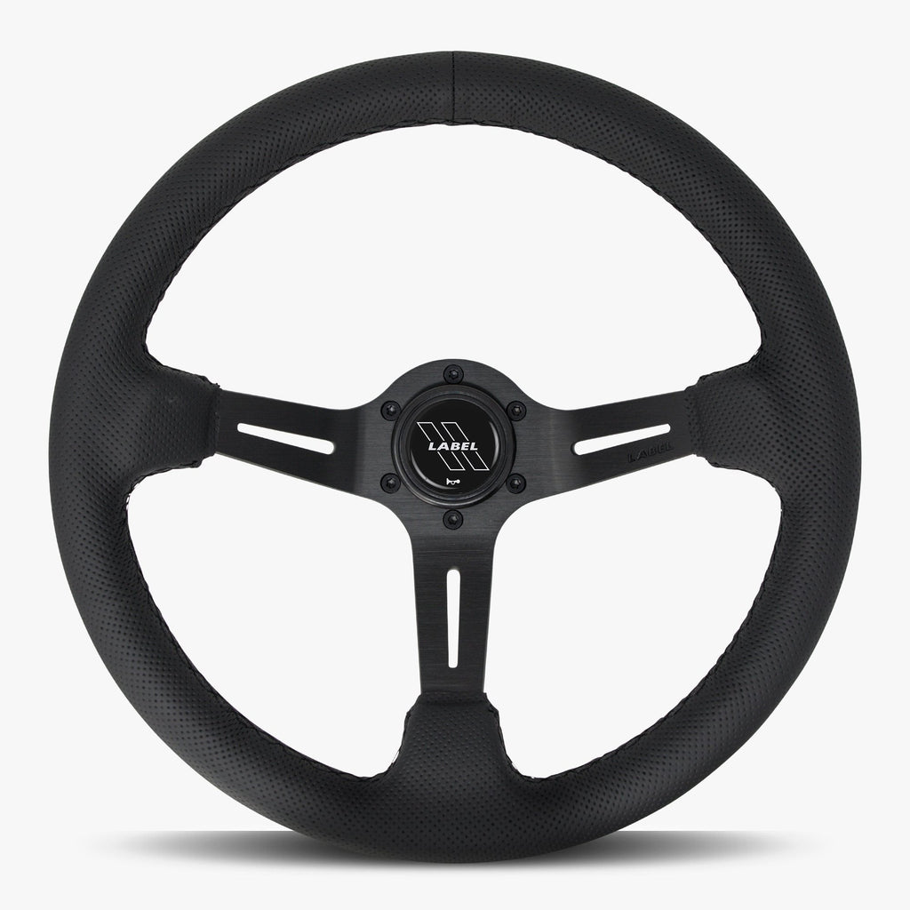 The Le Mans | Black Perforated Leather | Black Spoke | Black Stitch