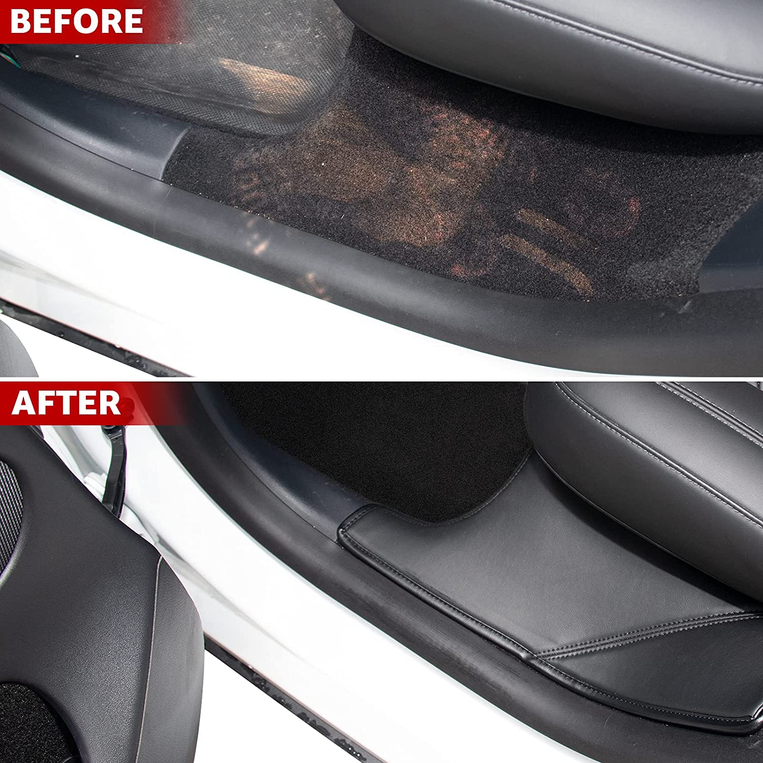 Leather Rear Door Sill Protector for Tesla Model Y 2020-2024