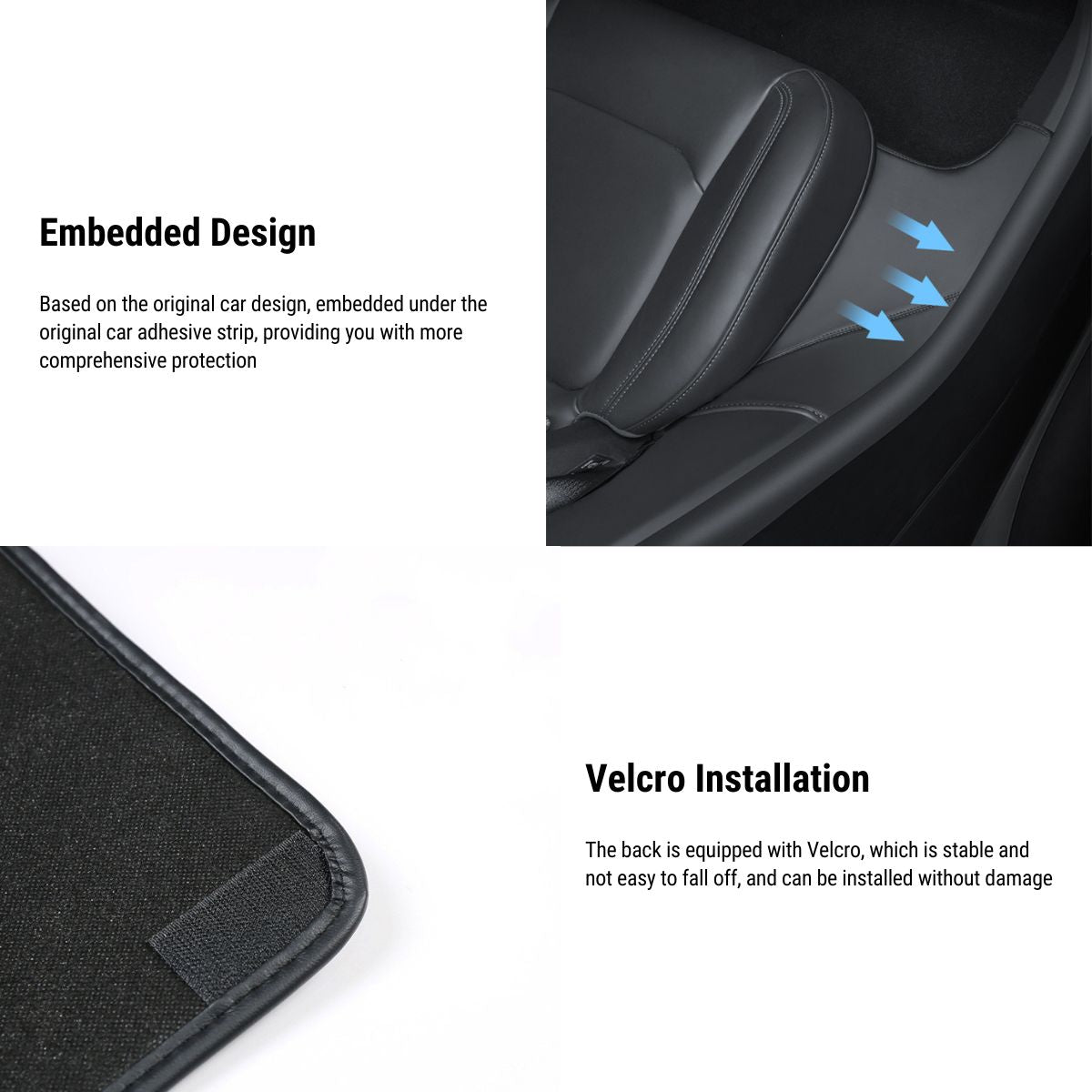 Leather Rear Door Sill Protector for Tesla Model Y 2020-2024