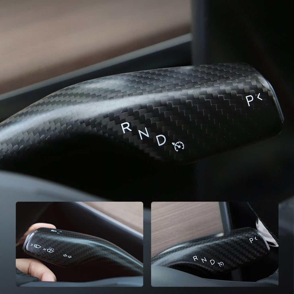 TESERY Model 3 / Y Stalks Turn Signal Cover - Dry Carbon Fiber Interior Mods