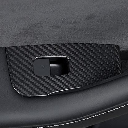 Dry Carbon Fiber Window & Door Switch Covers for Model Y / Model 3 Highland（Left Hand Drive）