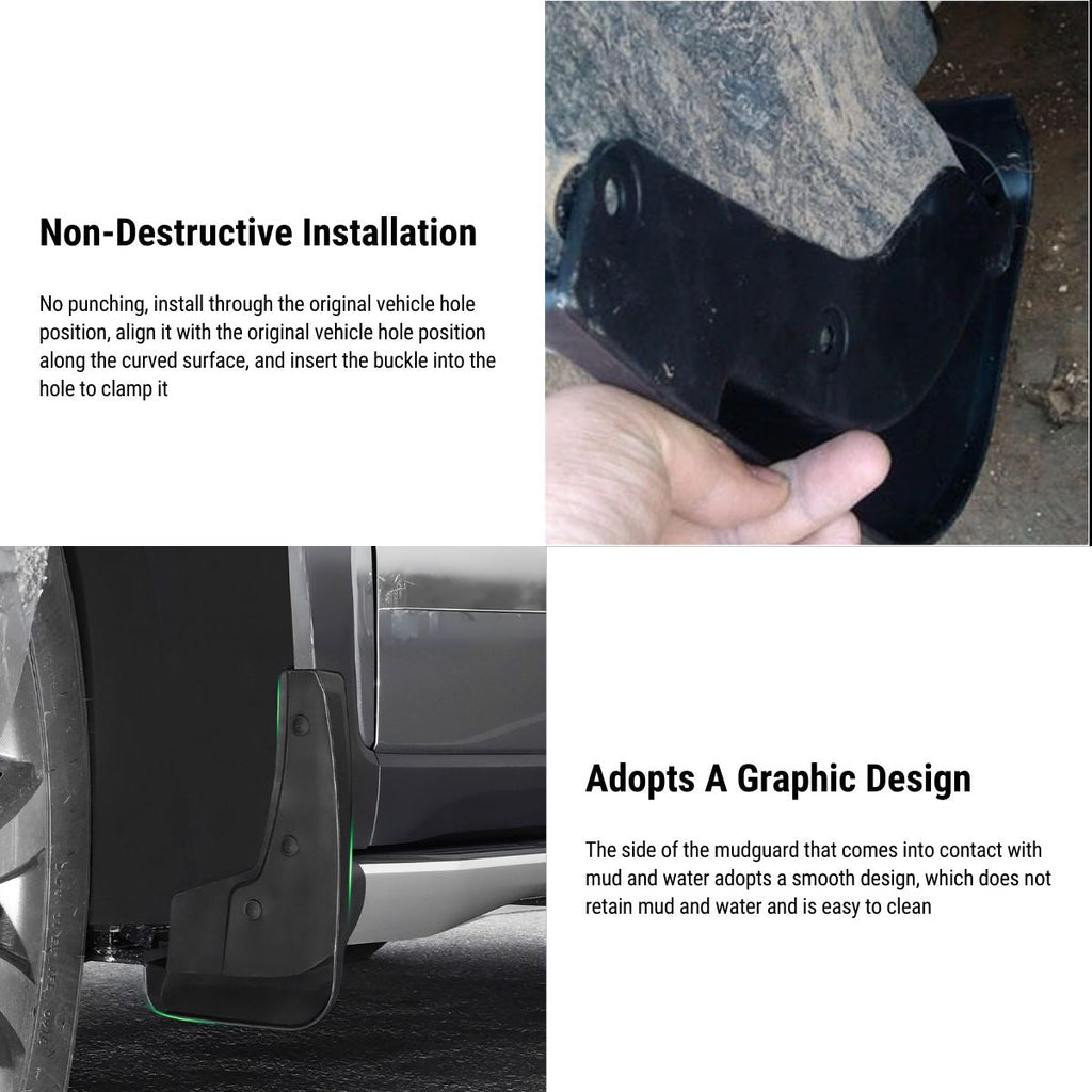 Mud Flaps Splash Guards for Model S/X | 4-Piece Set