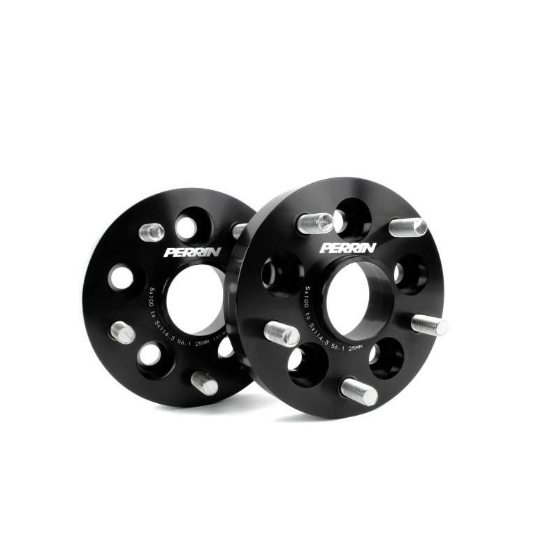Perrin 25mm 5x100 to 5x114.3 Wheel Adapter Subaru 04-19 | PSP-WHL-226BK