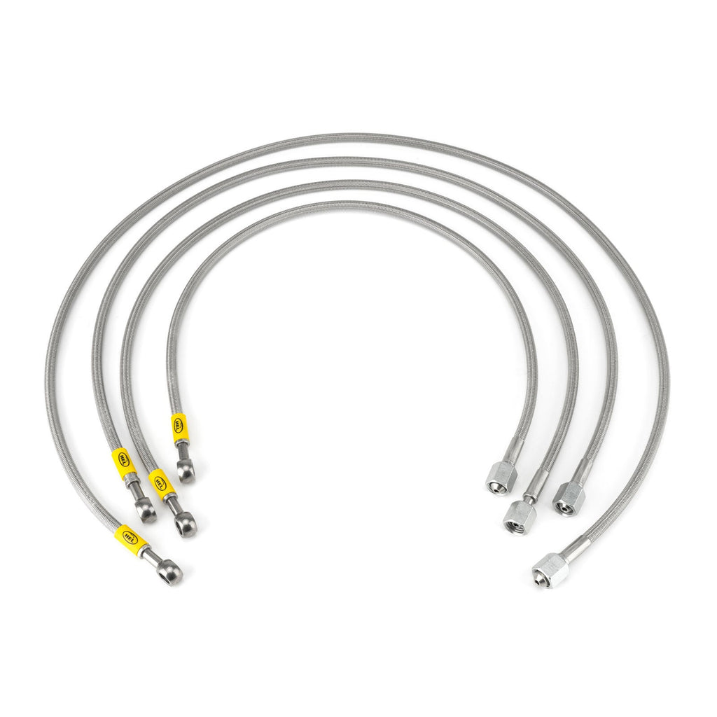HEL Performance Fuel Injector Lines for Porsche 924 K-JET Late (M12 Threaded Injectors), Stainless Steel Braided