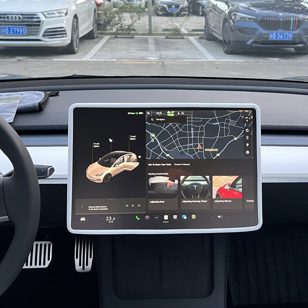 Silicone Central Screen Protector Frame for Model 3 / Y