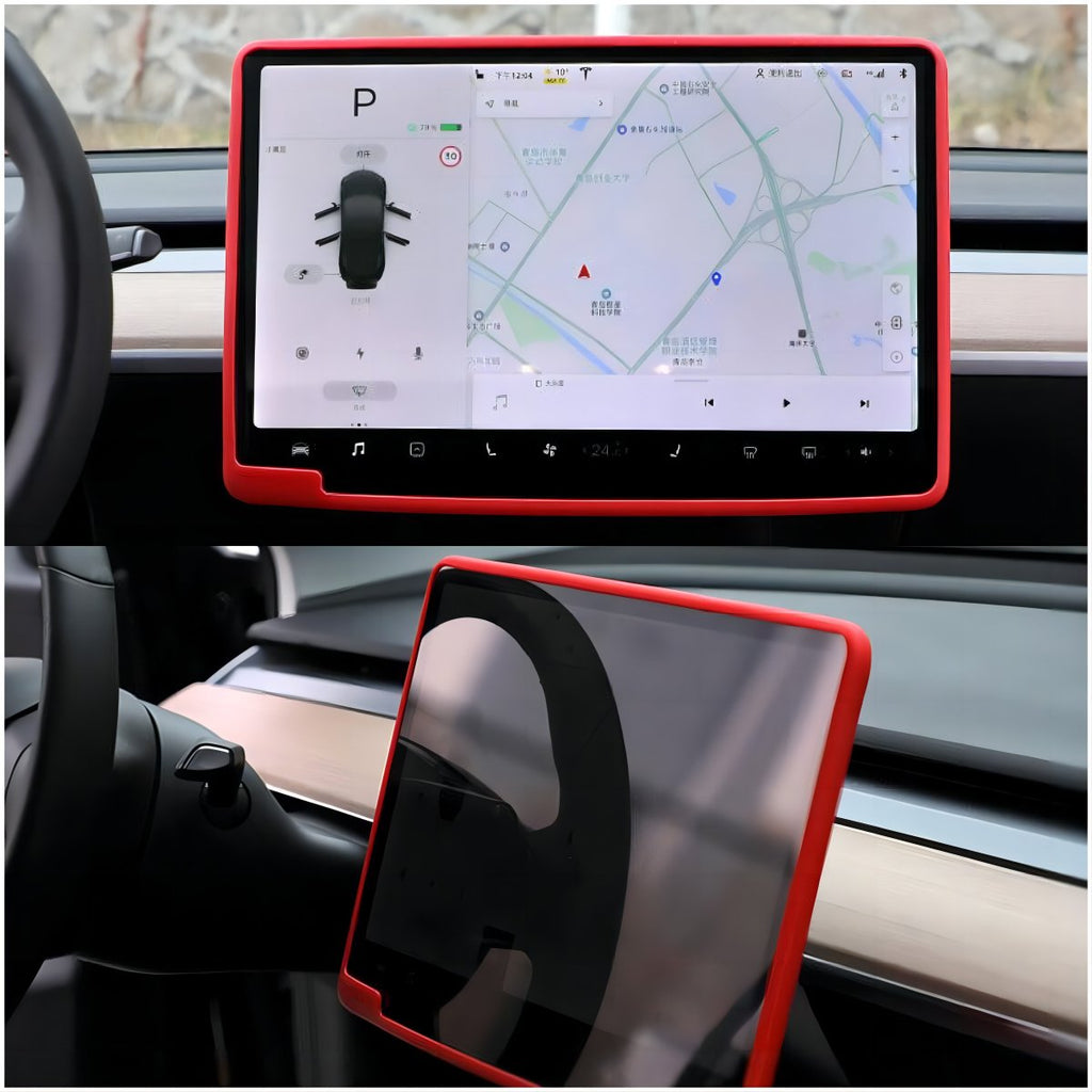 Silicone Central Screen Protector Frame for Model 3 / Y