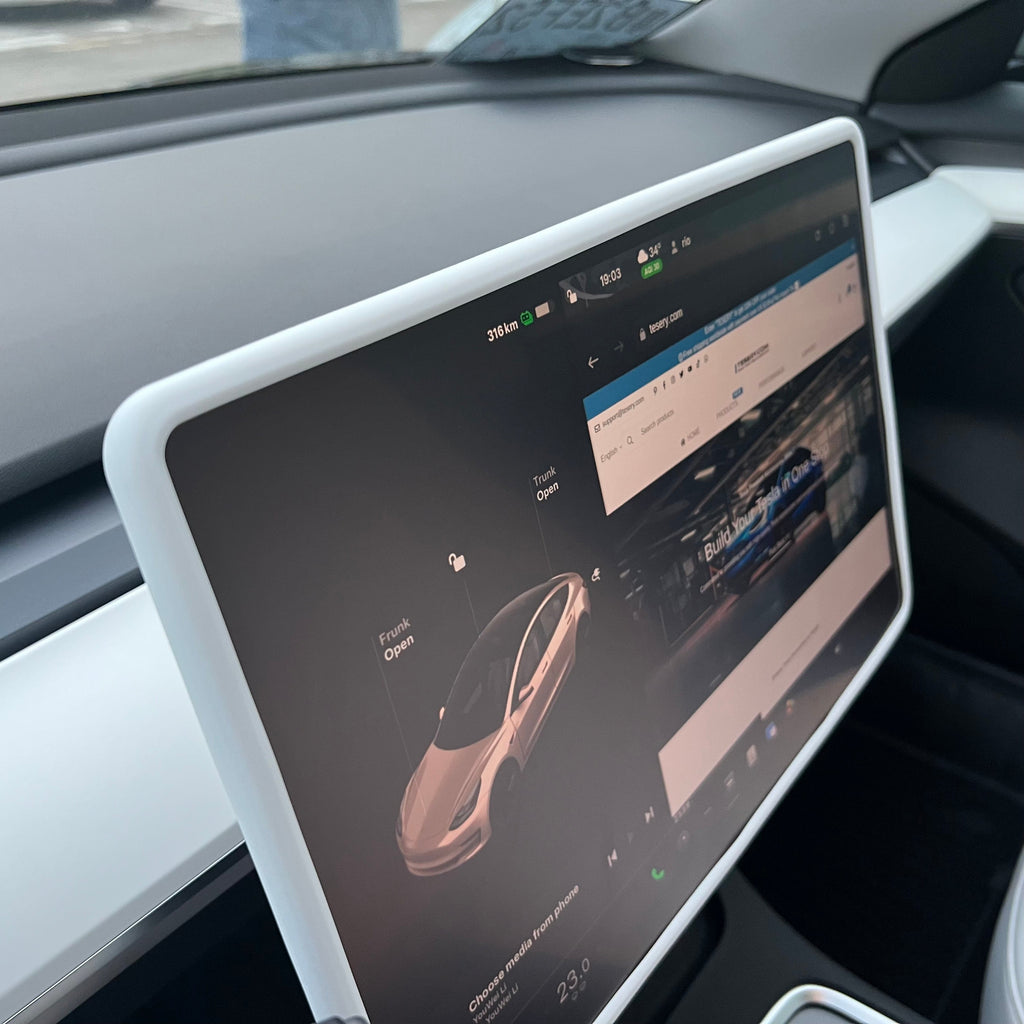 Silicone Central Screen Protector Frame for Model 3 / Y