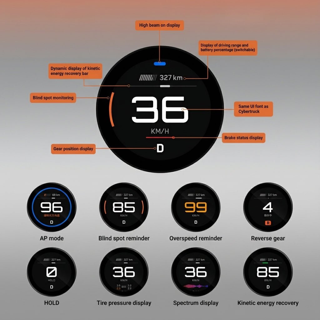 Tesery MagLink HUD - OLED Magnetic Dashboard Display for Model Y Juniper / Model 3 Highland