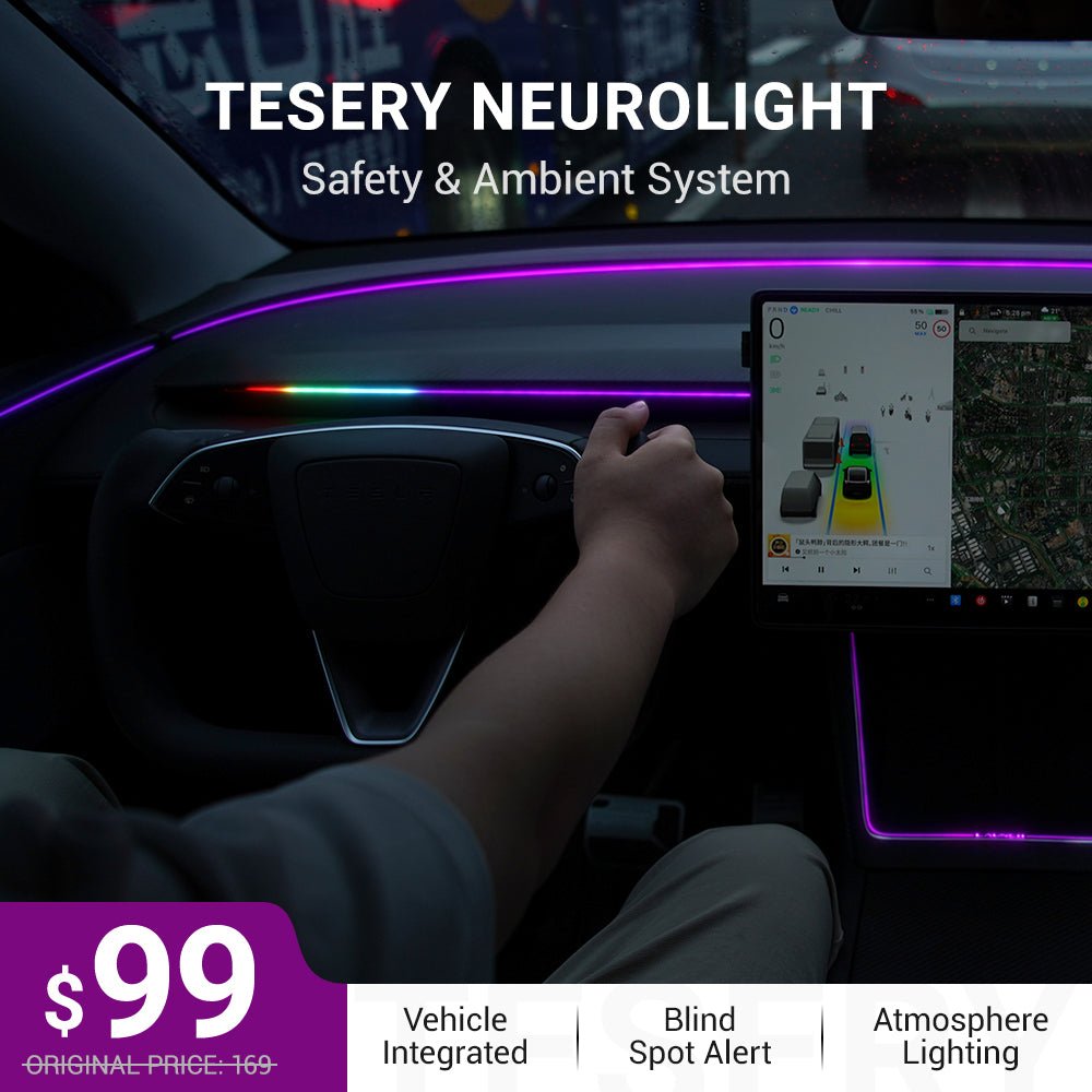TESERY NeuroLight丨Model 3/Y Dashboard RGB Lights with Integrated BSD System