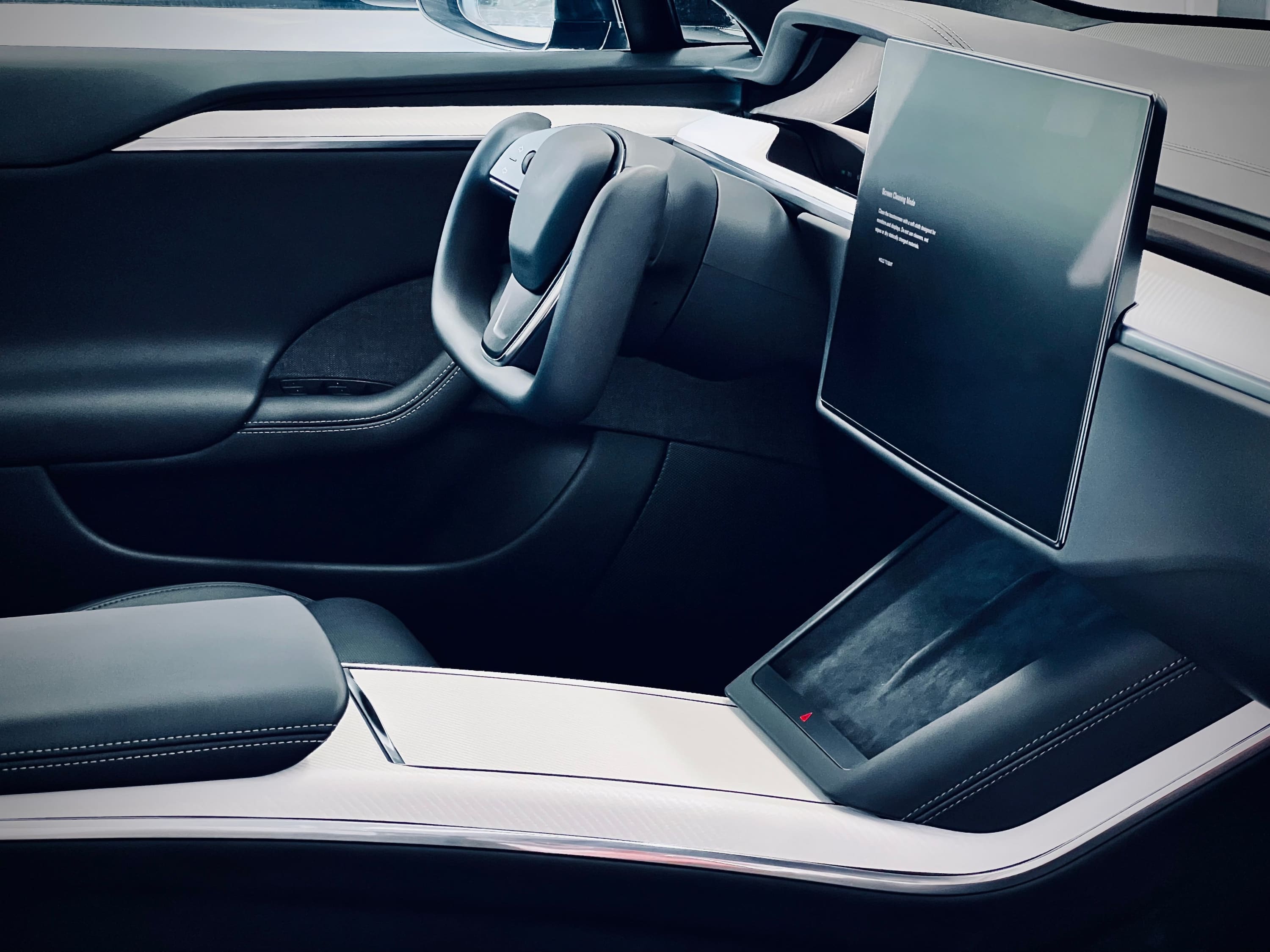 Interior Vinyl Wrap Kit | Tesla Model X 2021-2026 (Refresh)- Plaid Style Black Carbon Fiber